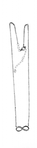 Collana infinito con smalto glitter grigio